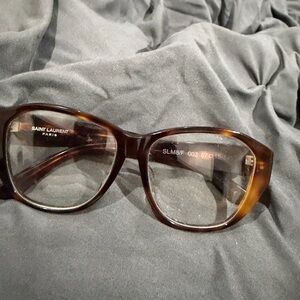 Saint Laurent Tortoiseshell Acetate Glasses - Brown
